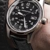 Hirsch CAMELGRAIN No Allergy Leather Watch Strap in BLACK - Bilde 2