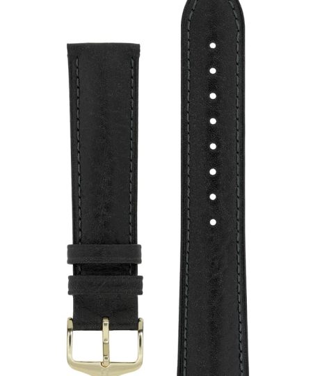 Hirsch CAMELGRAIN No Allergy Leather Watch Strap in BLACK