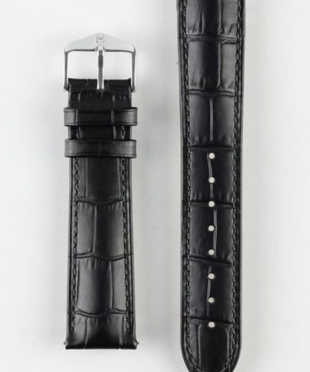 Alternative view of Hirsch DUKE Quick-Release Alligator Embossed Leather Watch Strap in BLACK