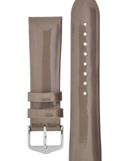 Hirsch DIVA Glossy Ladies Leather Watch Strap in SILVER