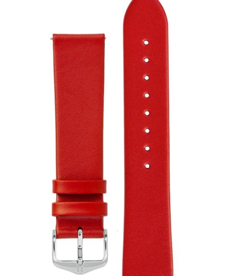 Hirsch TORONTO Quick-Release Fine-Grained Leather Watch Strap in RED