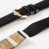 Hirsch TORONTO Fine-Grained Open-Ended Leather Watch Strap in BLACK