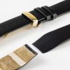 Hirsch TORONTO Fine-Grained Open-Ended Leather Watch Strap in BLACK - Bilde 2