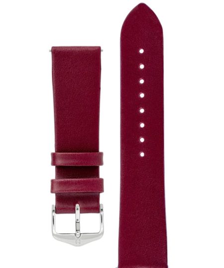 Hirsch TORONTO Quick-Release Fine-Grained Leather Watch Strap in BERRY