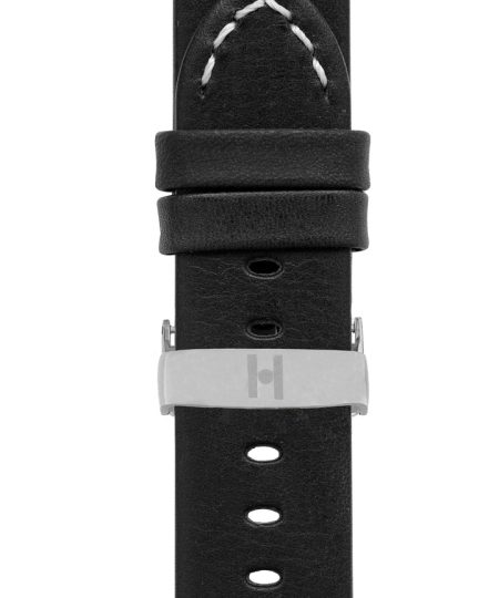 Alternative view of Hirsch Ranger Retro Leather Parallel Watch Strap - Black
