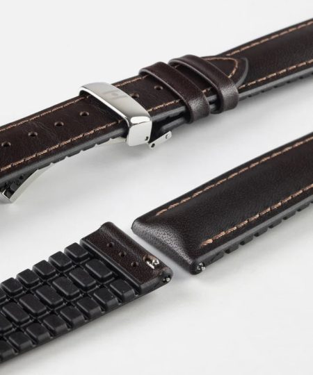 Alternative view of Hirsch JAMES Calf Leather Performance Watch Strap in BROWN