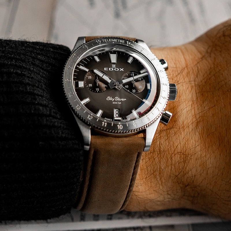 Edox SkyDiver Chronograph 40mm - 10116 3 GRIDN 3 Edox SkyDiver Chronograph 40mm - 10116 3 GRIDN - Bilde 3