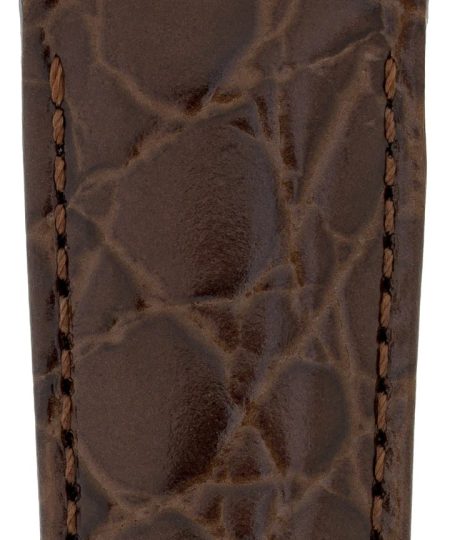 Alternative view of Hirsch CROCOGRAIN Crocodile Embossed Leather Watch Strap in BROWN
