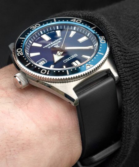 Alternative view of Hirsch PURE Natural Rubber Watch Strap in BLACK