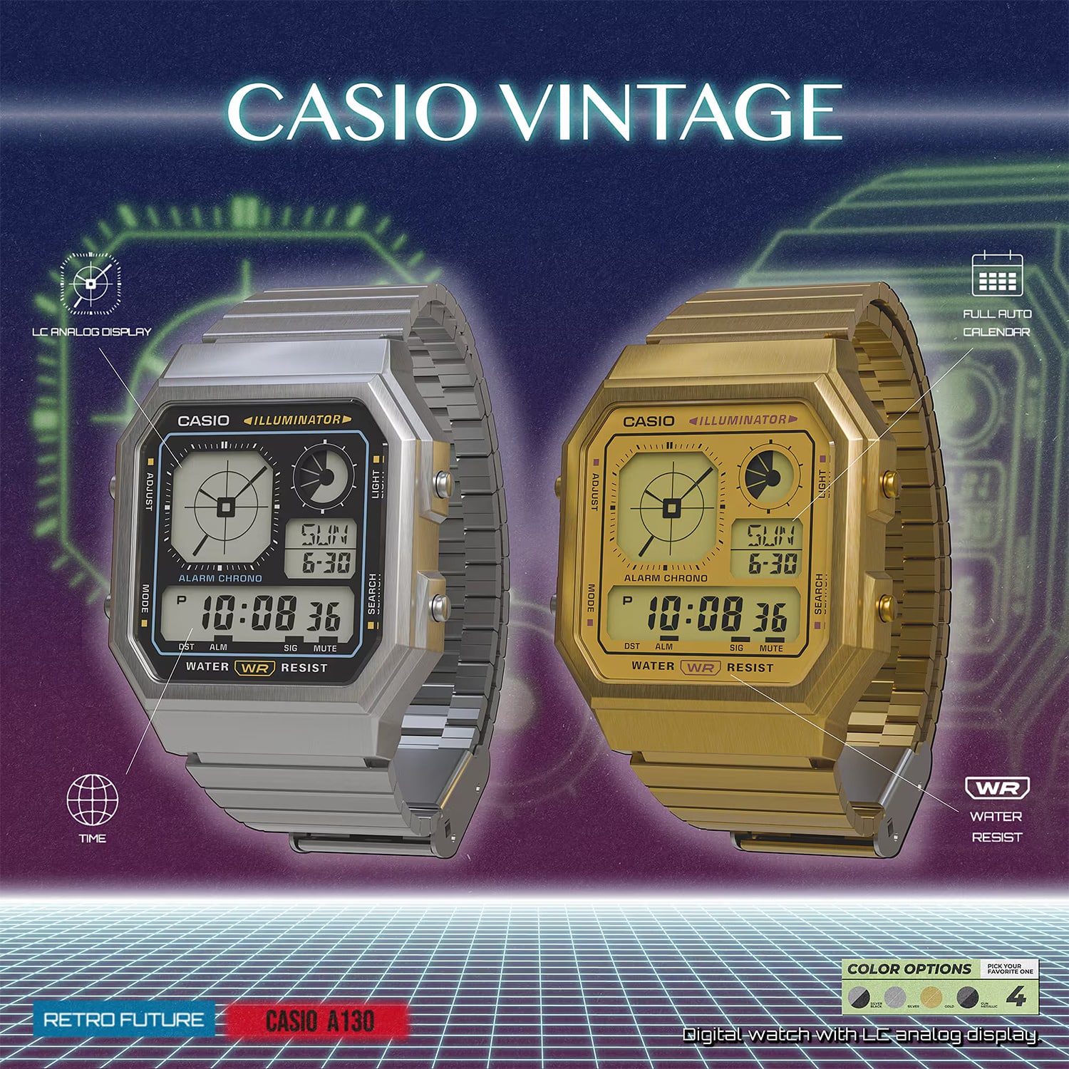 Casio Vintage 34mm - A130WE-7AEF 2 Casio Vintage 34mm - A130WE-7AEF - Bilde 2
