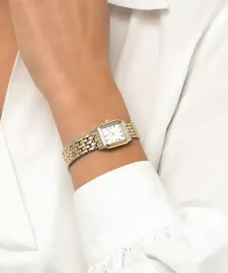 Alternative view of Mockberg Classic Square Tofarget / Hvit 18x19mm