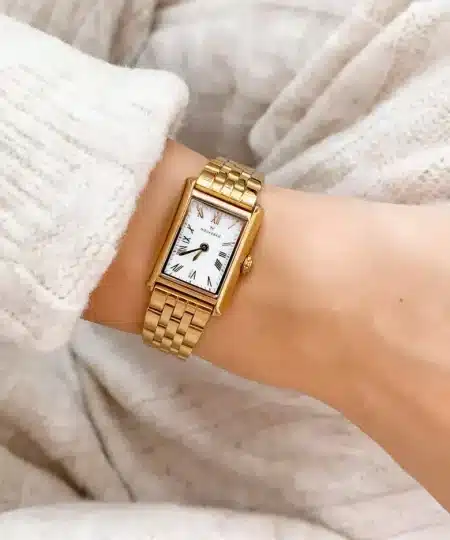 Hjem 3 Alternative view of Mockberg Timeless Gullfarget stål / Hvit 18x22mm