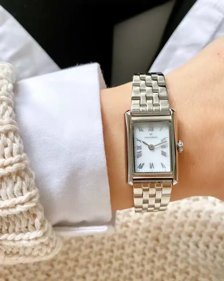 Mockberg Timeless Stål / Hvit 18x22mm 2 Mockberg Timeless Stål / Hvit 18x22mm - Bilde 2