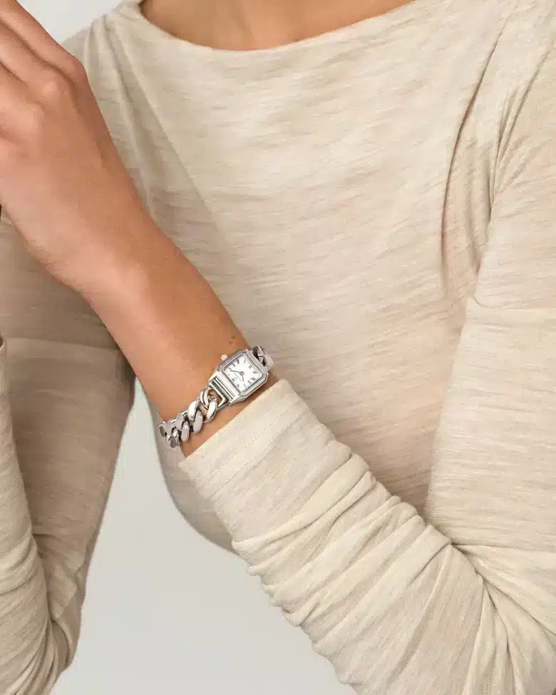 Mockberg Grace Stål / Hvit 18x19mm 2 Mockberg Grace Stål / Hvit 18x19mm - Bilde 2