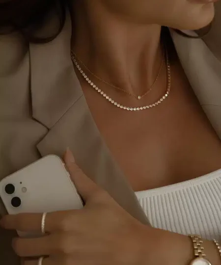 Alternative view of Mockberg Tennis Necklace Gold