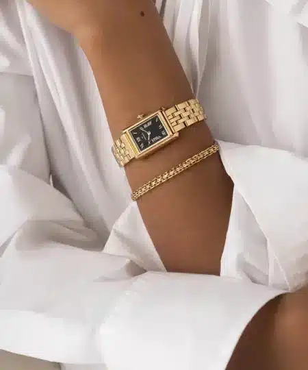 Alternative view of Mockberg Timeless Gullfarget stål / Sort 18x22mm