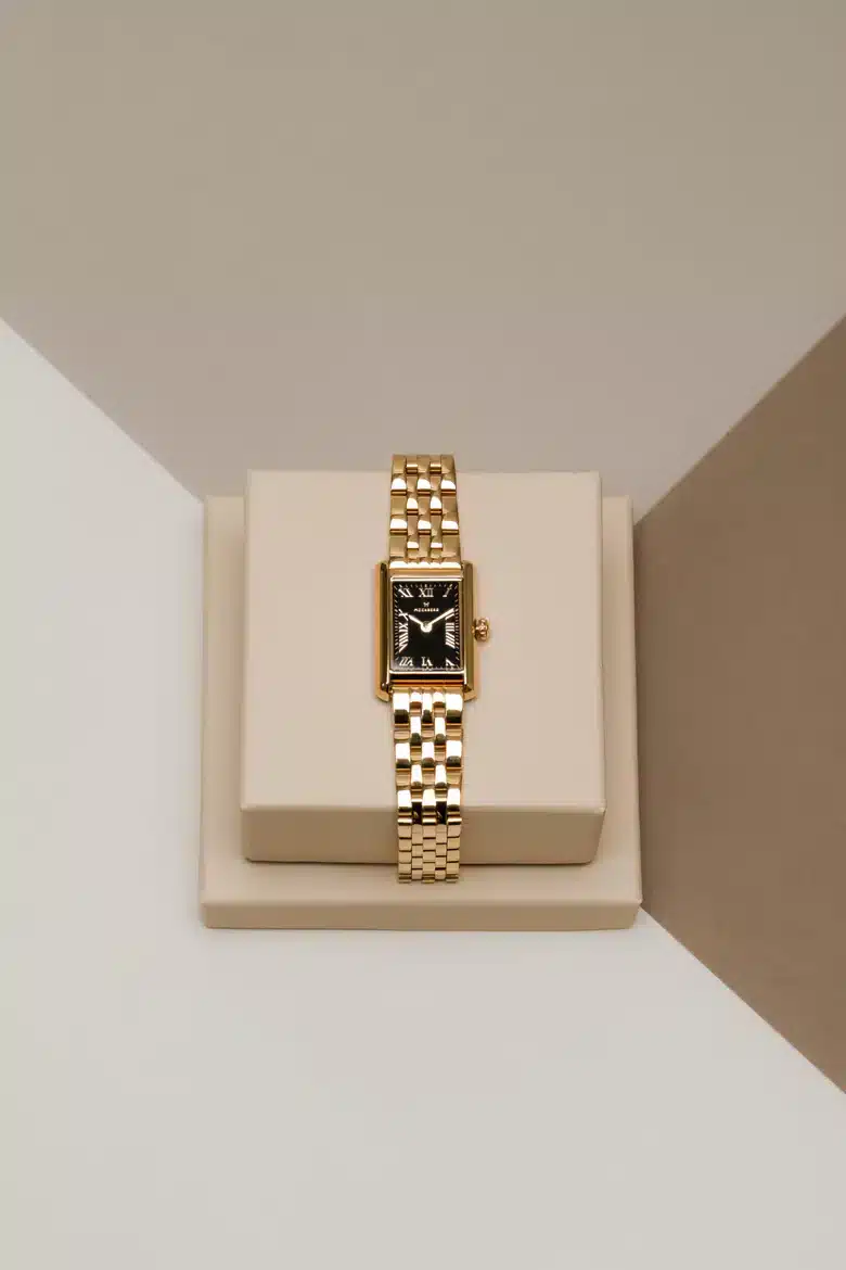 Mockberg Timeless Gullfarget stål / Sort 18x22mm 3 Mockberg Timeless Gullfarget stål / Sort 18x22mm - Bilde 3