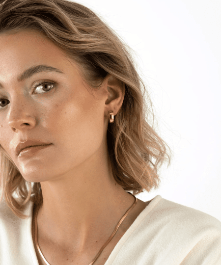 Alternative view of Mockberg Chunky Gold Hoops Medium