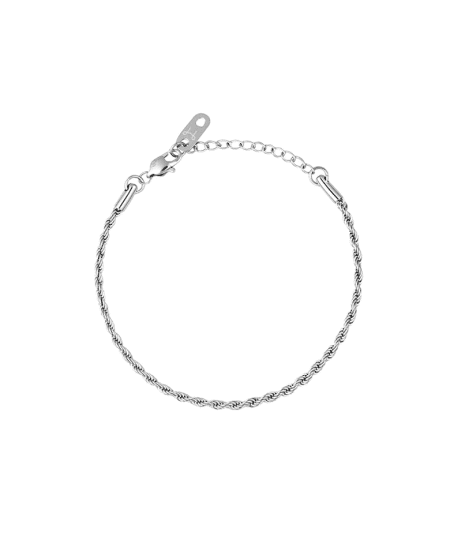 Mockberg Thin Rope Bracelet Silver Small