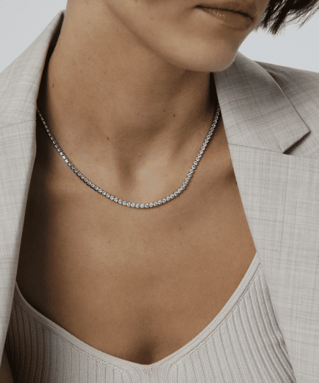 Alternative view of Mockberg Tennis Necklace Silver